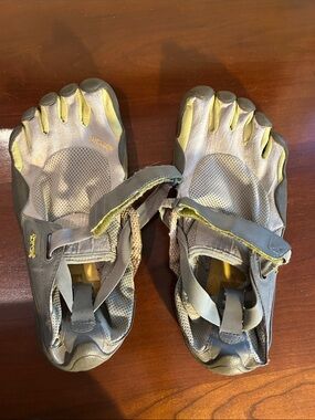Vibram FiveFingers Gray and Yellow Minimal Toe Shoes